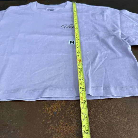 Vans Women's Crop Top T-Shirt Lavender Casual Logo Tee Size Medium Fairycore - Picture 4 of 12